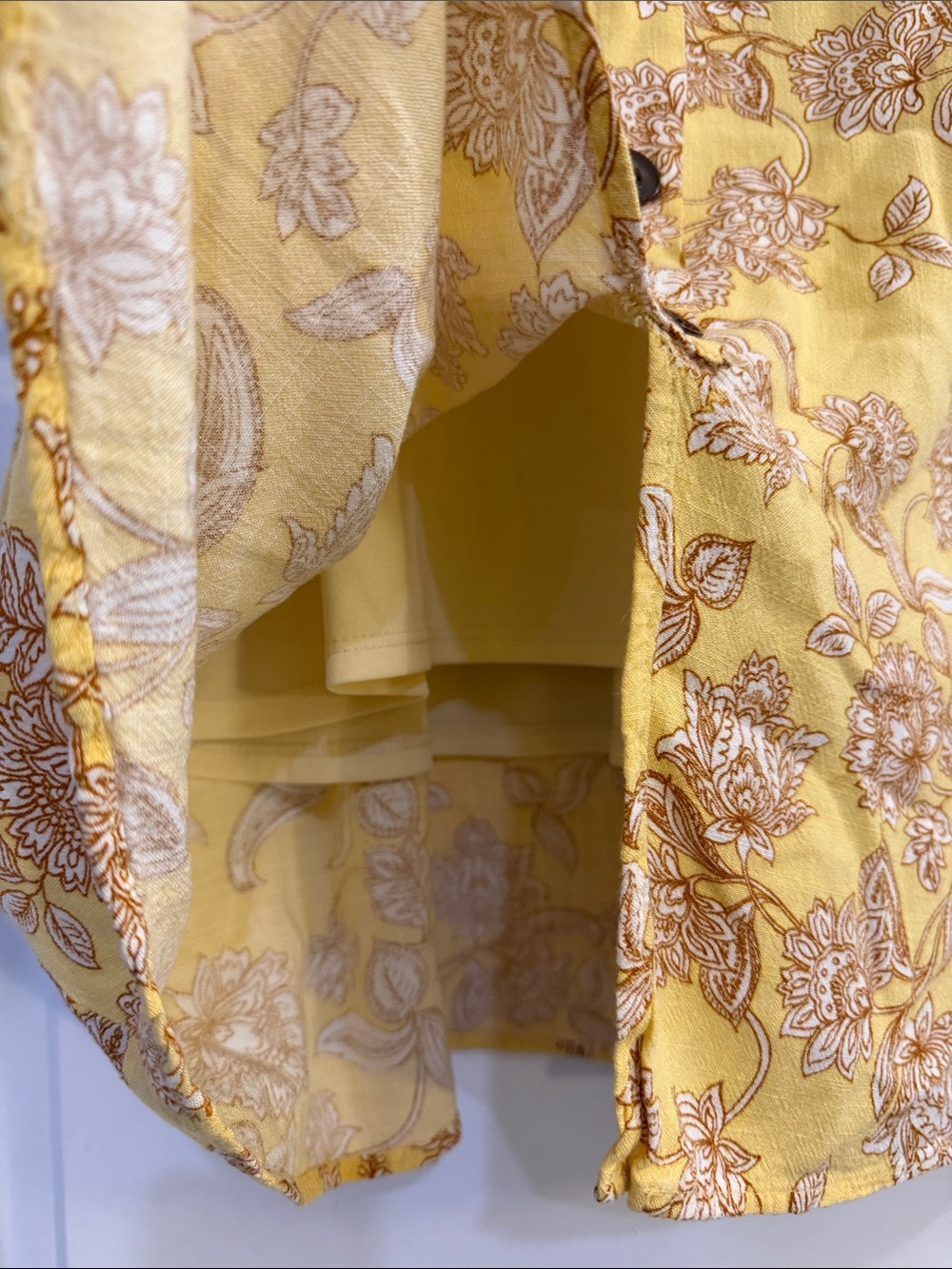 Monteau Yellow Floral Button-Down Midi Dress - #255 - Picture 4 of 7